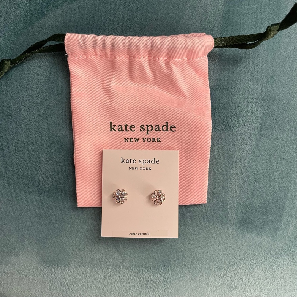 Kate Spade Something Spark earrings in clear/rose gold